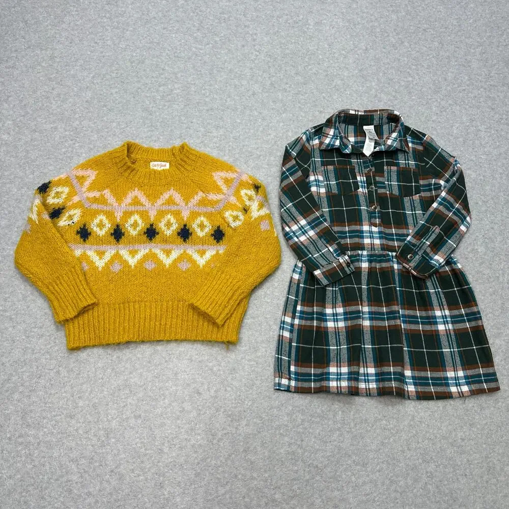 Outerwear Bundle of 4 Girls 4T Frogsuit Dress Sweater Hoodie Fleece Multicolor